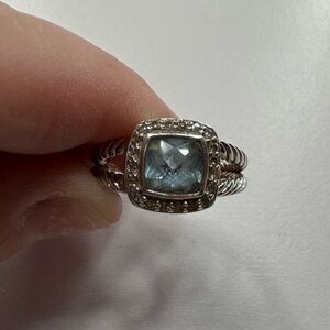 David Yurman petite Albion Ring blue topaz size 7.5